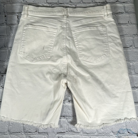 LOFT High Waist Short Bermuda Shorts Lot of 2 pairs size 8 /29 Blue White Denim - Picture 10 of 16